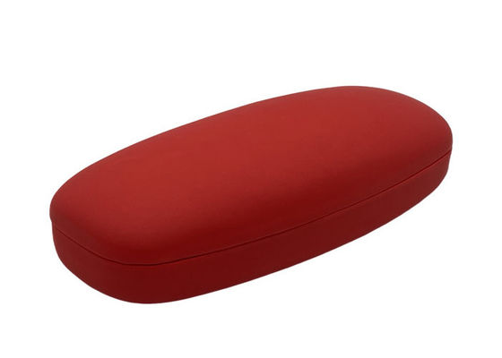 Cute Ladies Clamshell Glasses Case , Red Leather Optical Glasses Case