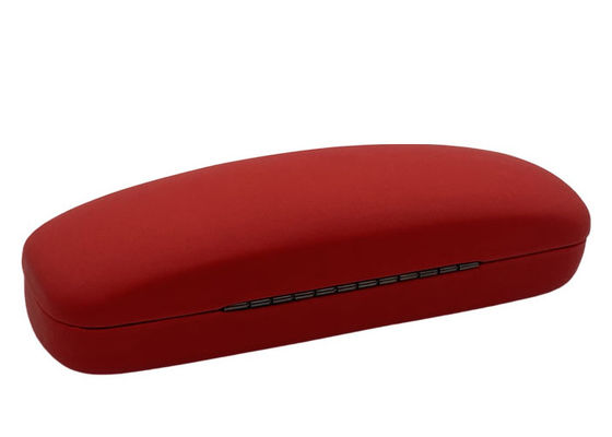 Cute Ladies Clamshell Glasses Case , Red Leather Optical Glasses Case