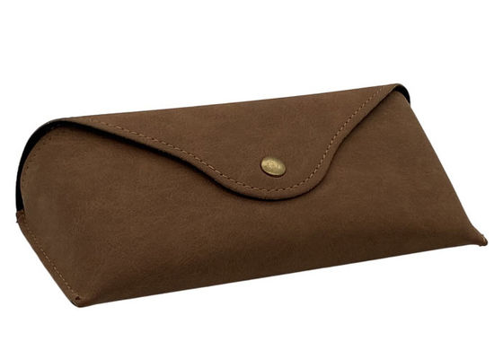 Metal Button Closure Soft Leather Spectacle Cases
